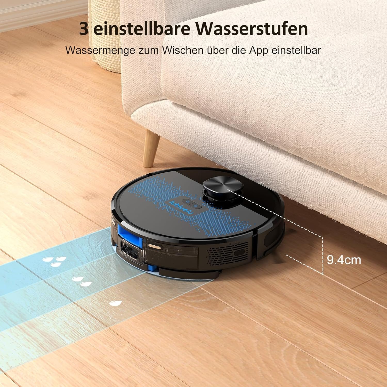 Lubluelu-Staubsaugerroboter mit Wischfunktion, 3000Pa Laser-Navigationsgerät mit 5 Karten, 55 dB, mit App-Steuerung, ideal für Tierhaare, Teppiche, Hartböden - Image 8