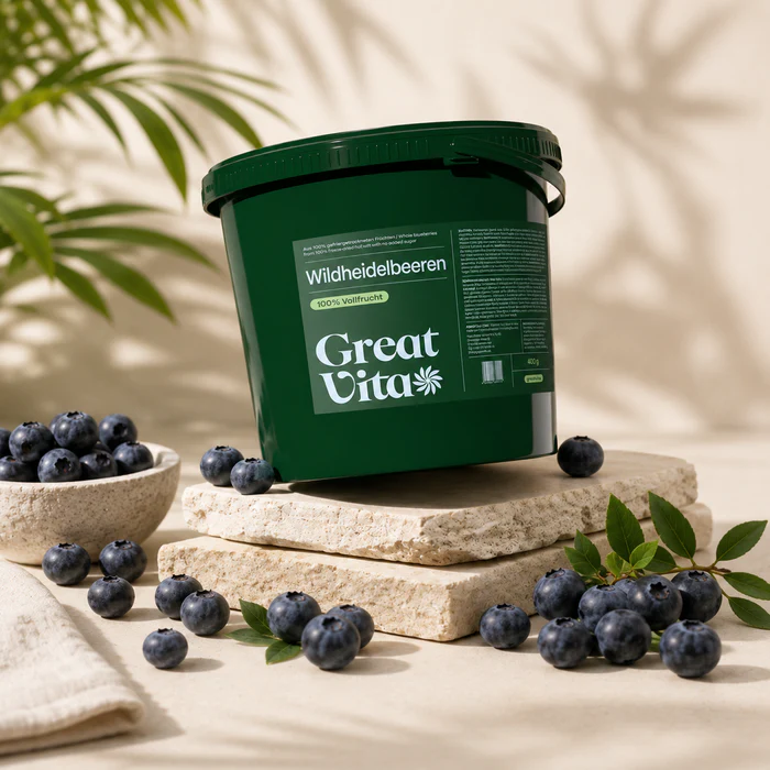 Wildheidelbeeren gefriergetrocknet · knusprige Vollfrucht ohne Zuckerzusatz · gefriergetrocknete Früchte · Freeze-dried wild blueberries - GreatVita - Image 2
